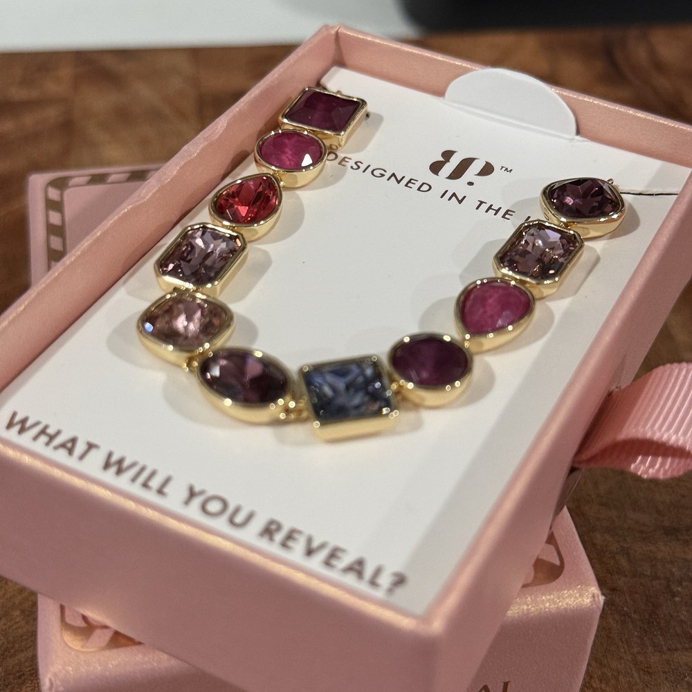 Bomb Party Jewel Candy 2025 Bracelet 'Glam Drops' Moonlit Merlot Gold NEW